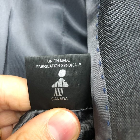 Peter Millar Mens 100% Wool Blazer Made in Canada Size 44 Long Charcoal Gray - Picture 7 of 10